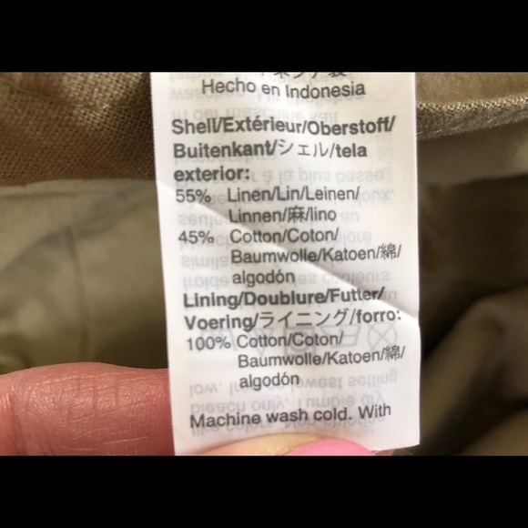 J. Crew Factory Khaki Tan Sleeveless Linen Blend V-neck Belted Jumpsuit - Picture 9 of 12